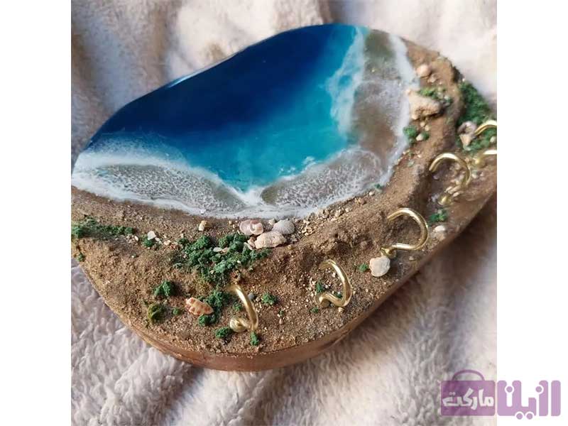 جاکلیدی دیواری رزینی طرح دریا